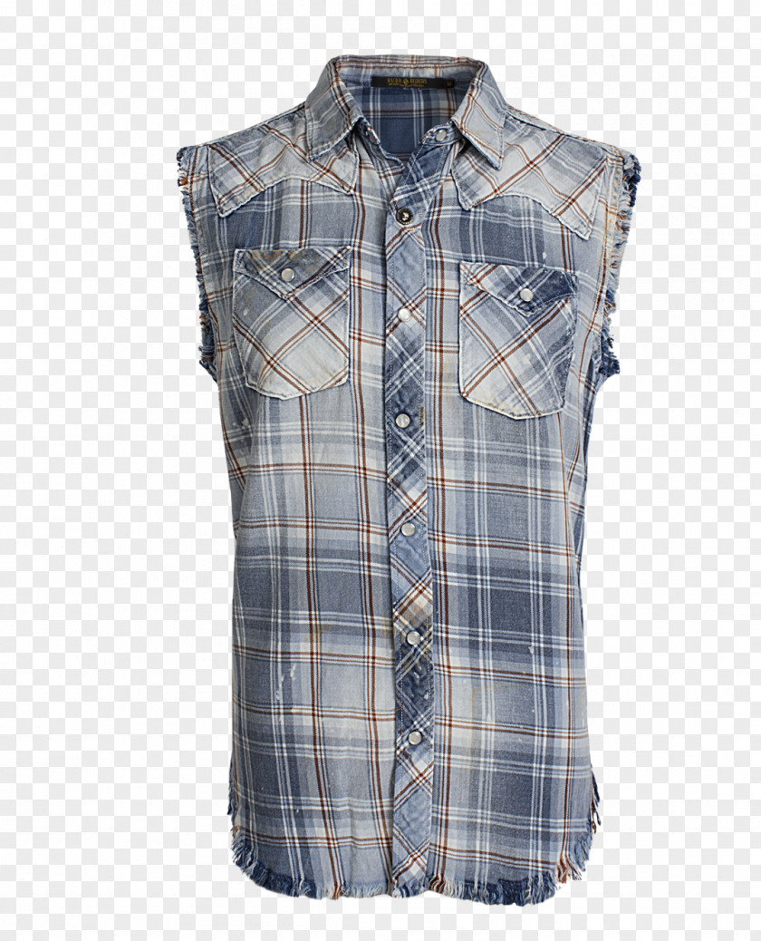 Button Sleeveless Shirt Tartan Blouse Gilets PNG