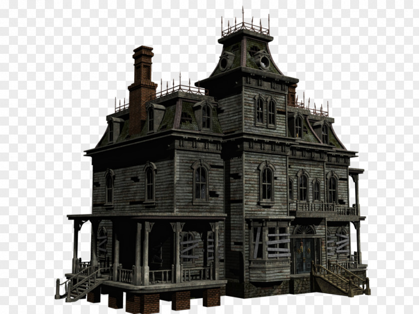 Halloween House Transparent Ghost PNG
