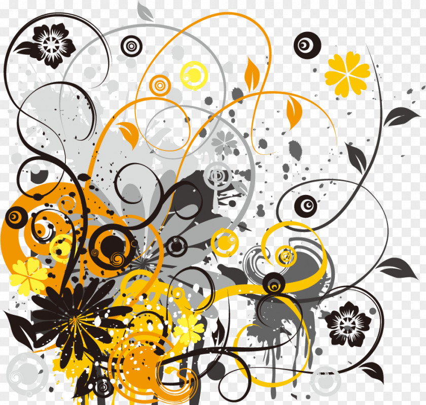Yellow Flowers Circle Pattern Trend Vector Stock Photography Illustration PNG
