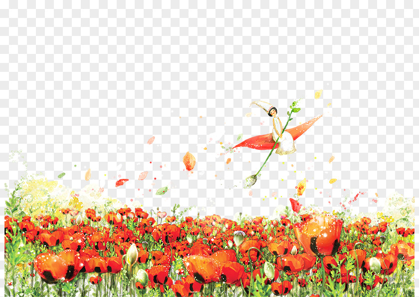 Flower Fairy Art High-definition Television Summer 4K Resolution Wallpaper PNG