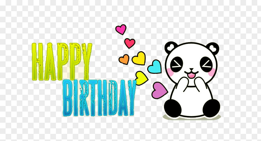 Happy Birthday Giant Panda To You Wish Clip Art PNG