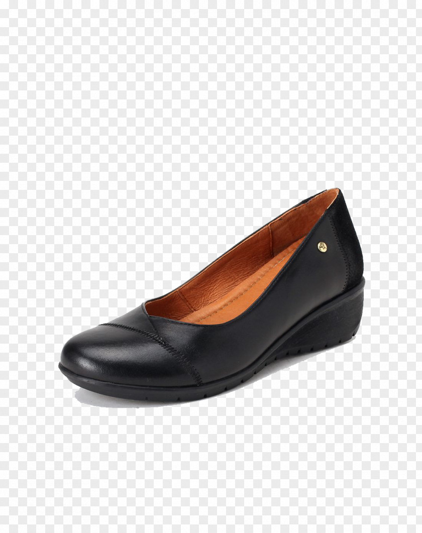 School Gaoyan Casual Black Shoes First Layer Of Leather Round Ballet Flat Shoe PNG