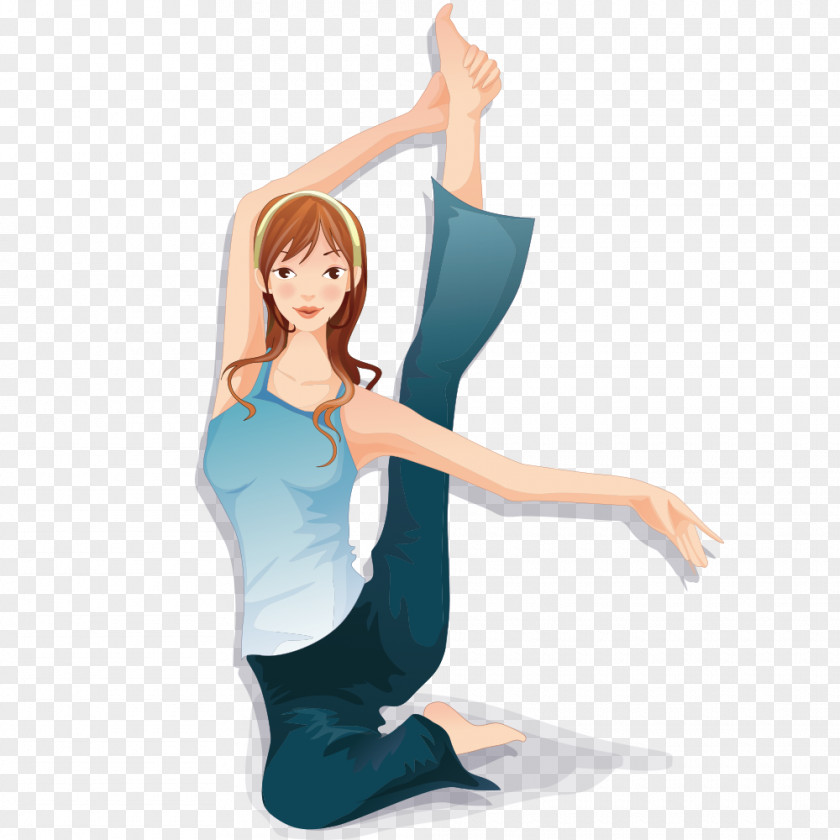 Yoga Vecteur PNG Vecteur, cartoon girl material clipart PNG