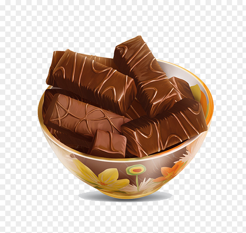 A Bowl Of Chocolate Cookies Fudge Bar Biscotti Illustration PNG
