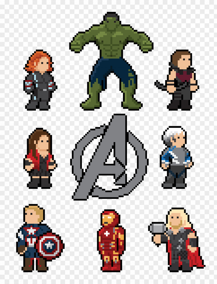 Avengers Clint Barton Pixel Art Marvel Cinematic Universe Black Widow Wanda Maximoff PNG