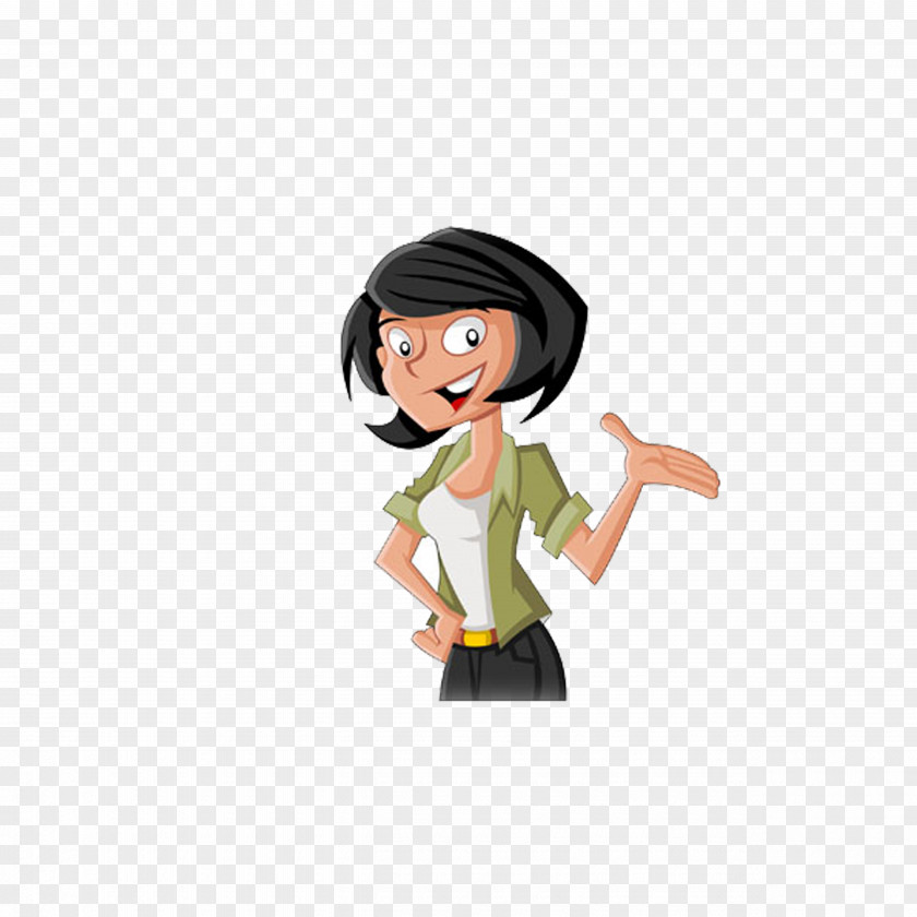Cartoon Welcome Gestures Woman Royalty-free Illustration PNG