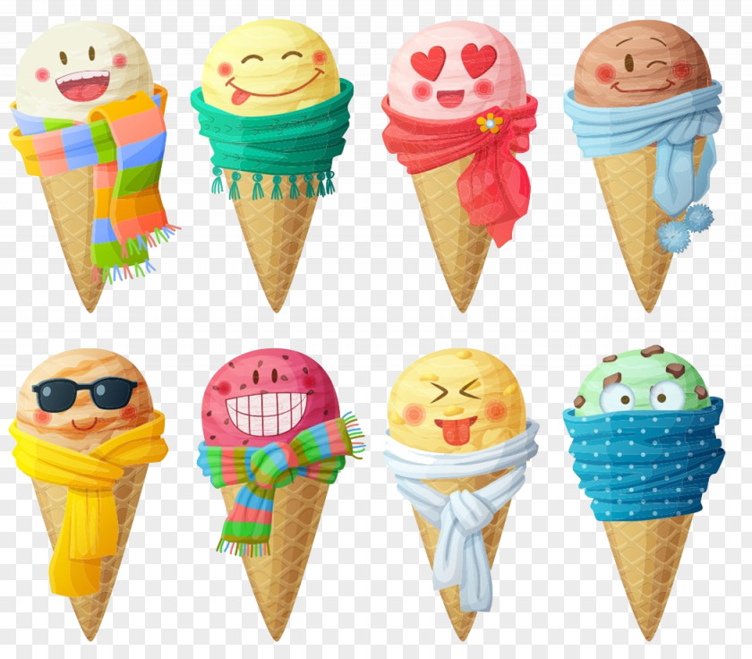 Creative Ice Cream Cone Cartoon PNG