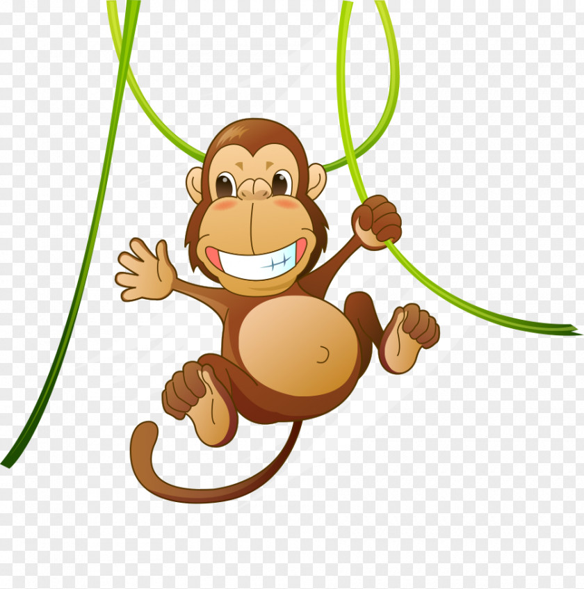 Cute Animal Cartoon Monkey Baby Jungle Animals Clip Art PNG
