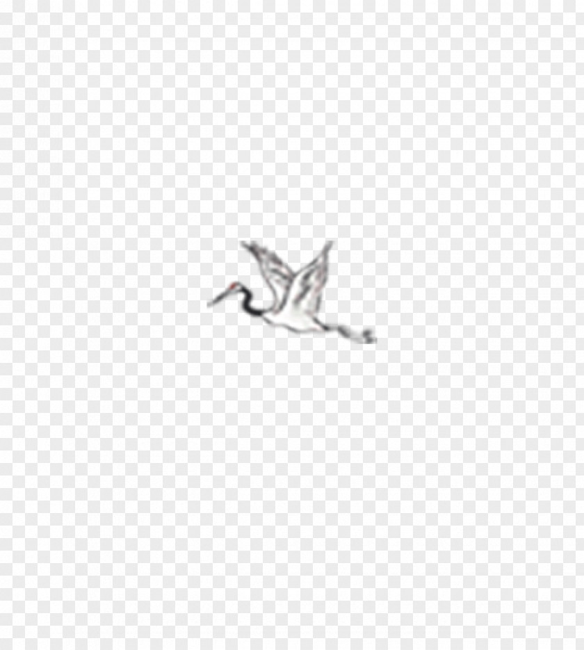 Flying Crane Black And White Pocket Pattern PNG