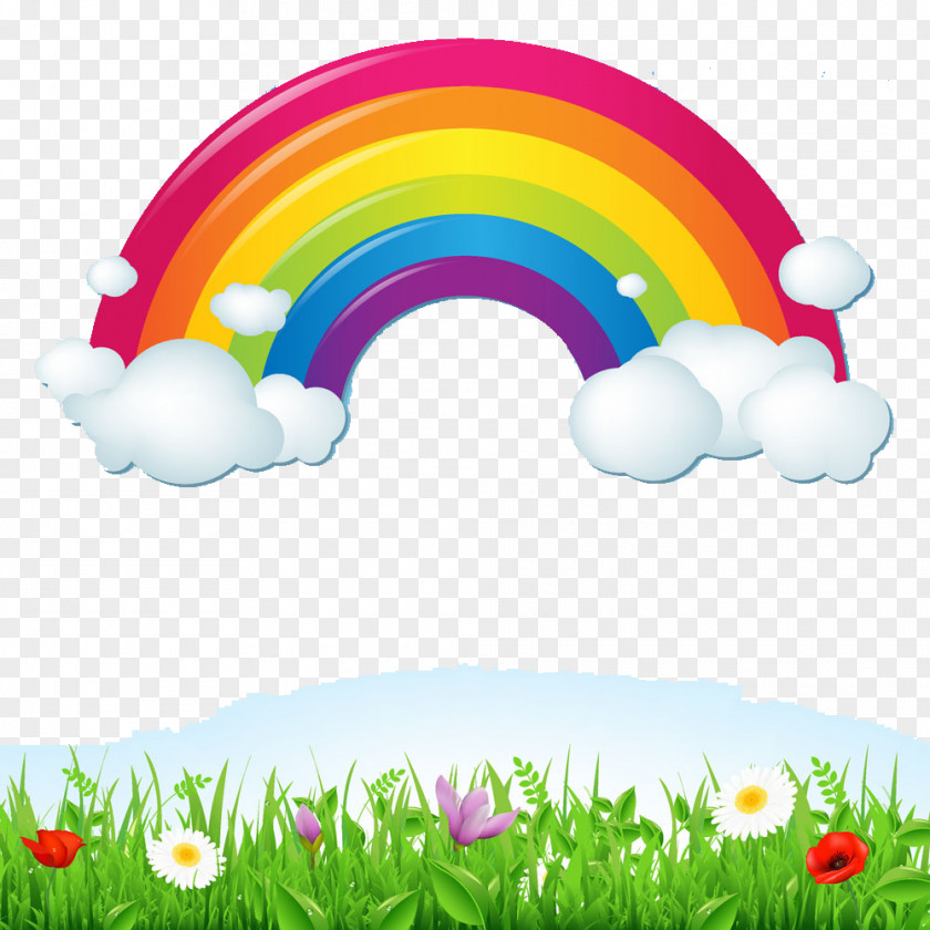 Seven Color Rainbow Cloud Euclidean Vector Sky Illustration PNG
