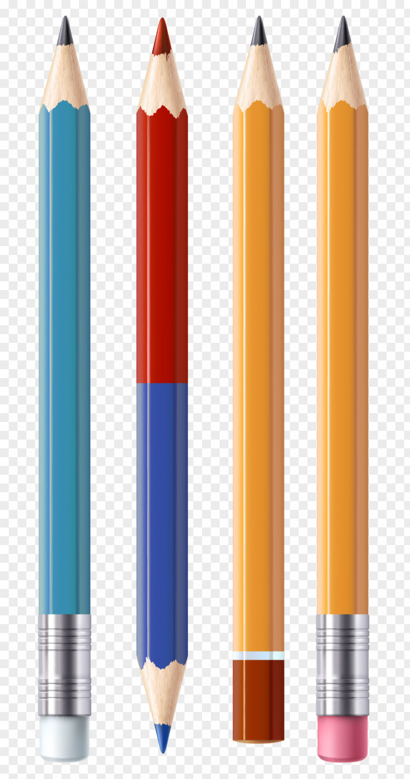 Cartoon Pencil Colored Stock Illustration PNG