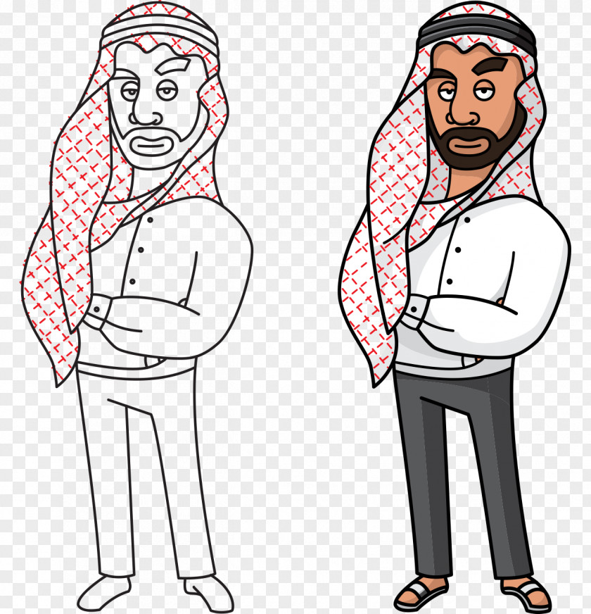 Cartoon Painted Arab Headscarf Beard Man Elementary Modern Standard Arabic: Volume 1, Pronunciation And Writing; Lessons 1-30 Arabs PNG