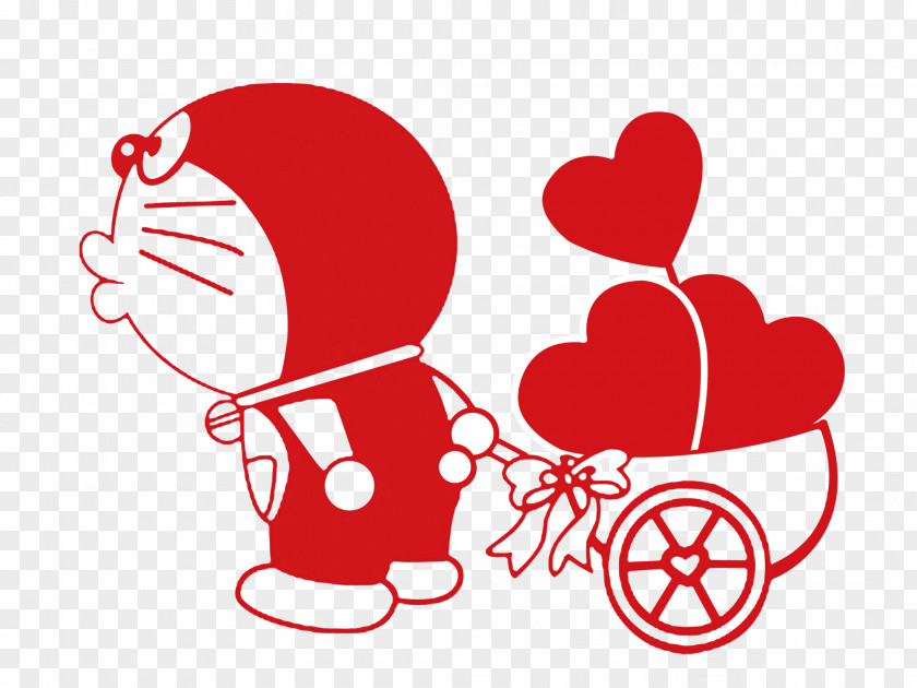 Decoupage Papercutting Doraemon Chinese New Year Image Cartoon PNG