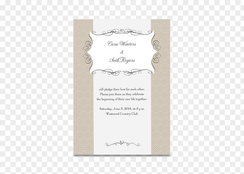 Fancy Wedding Invitation With Bow Brown Convite Font PNG