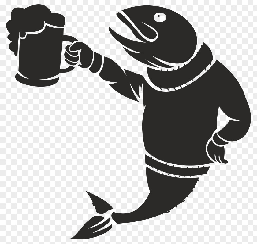 Fish Beer Clip Art Illustration Shoe Character Silhouette PNG