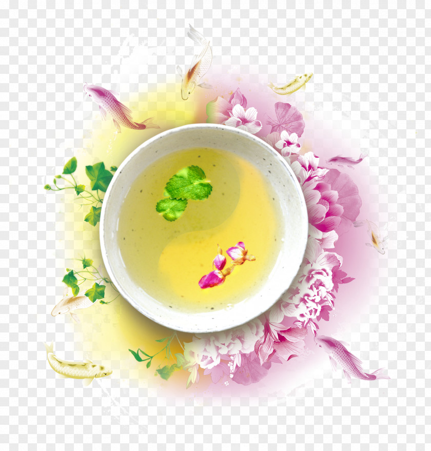 Tea Pattern Flowering Green Oolong Black PNG