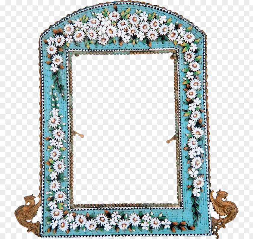 Metallic Mosaic Picture Frames Turquoise Rectangle PNG