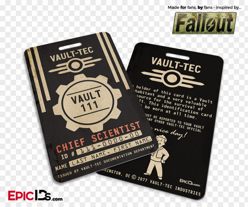 Name Tag Mockup Fallout Shelter Wasteland The Vault Video Game PNG