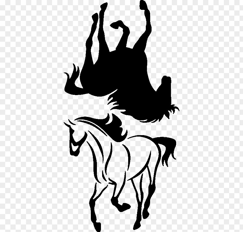 Origami Horse Black And White Wall Decal Sticker PNG