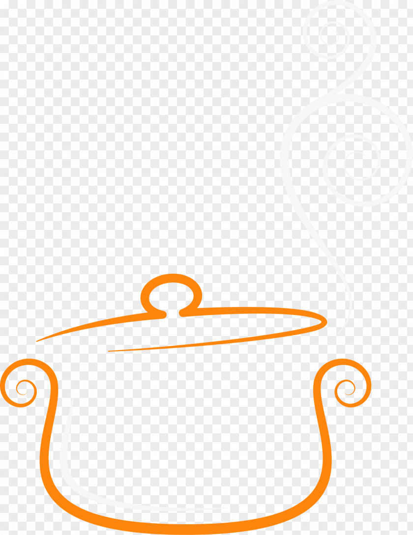 Orange Curve Pot Yellow Pattern PNG