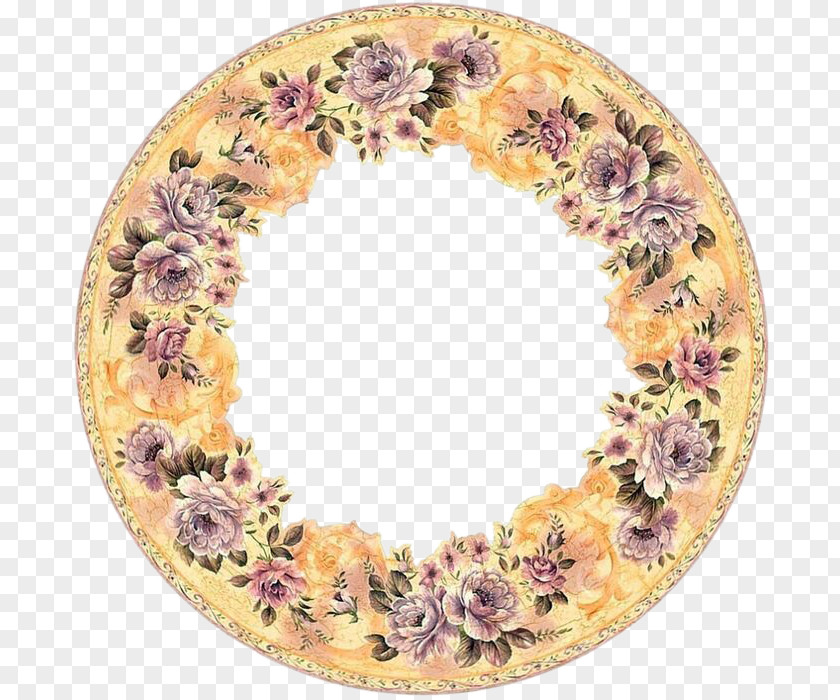 Ring Pattern Picture Frame Paper Decoupage Ornament Clip Art PNG