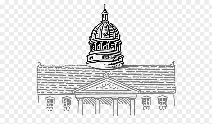 Building Roof Facade Cupola Line Art Classical Architecture PNG