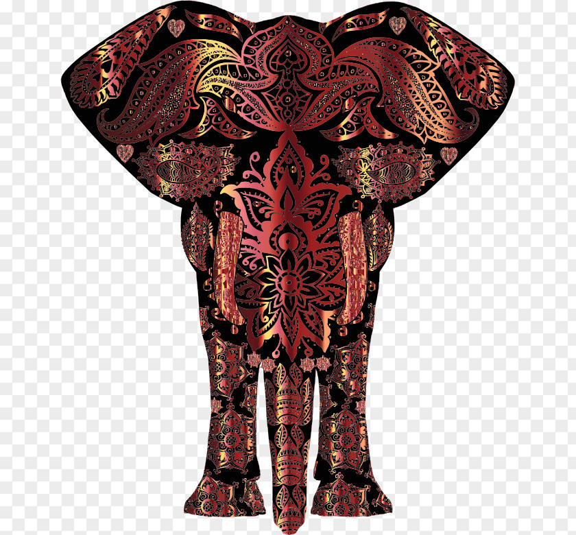 Elephant Motif African Bush Indian Clip Art PNG