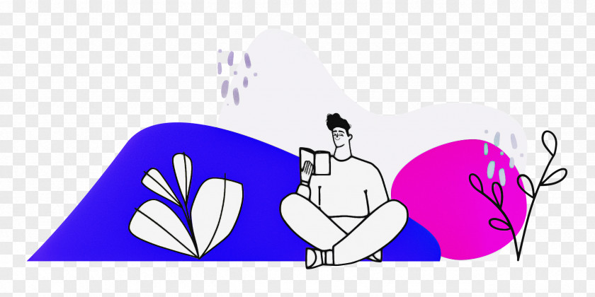 Person Sitting With Plants PNG