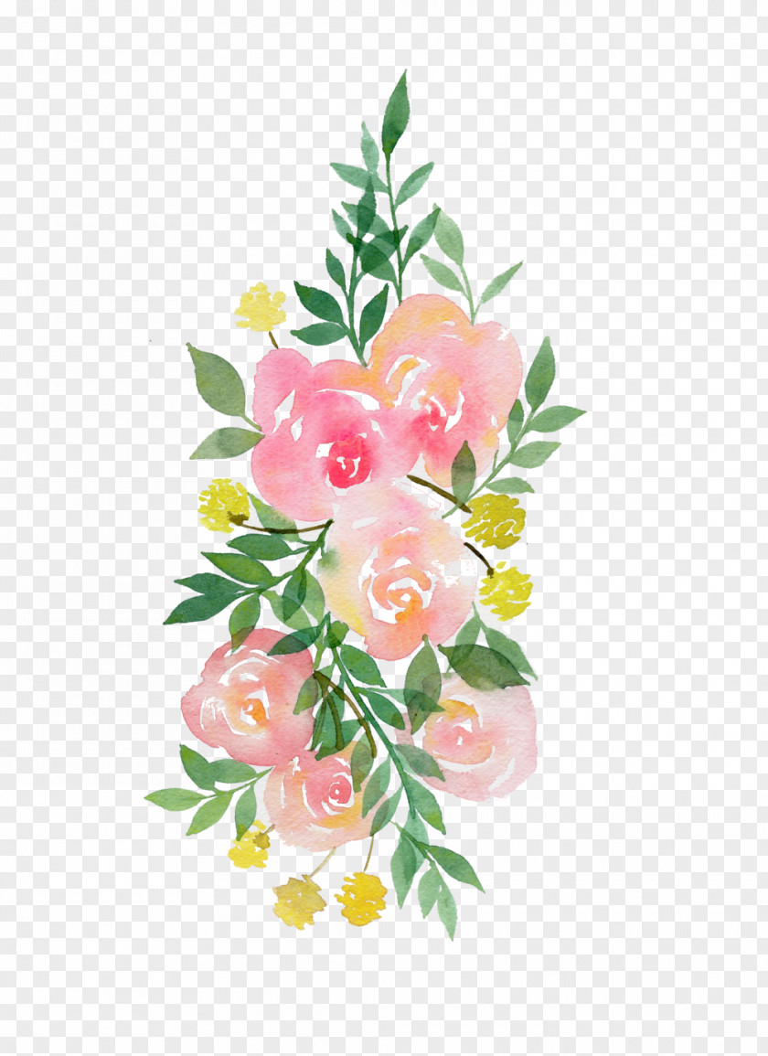 Watercolor Flower Paper Painting PNG
