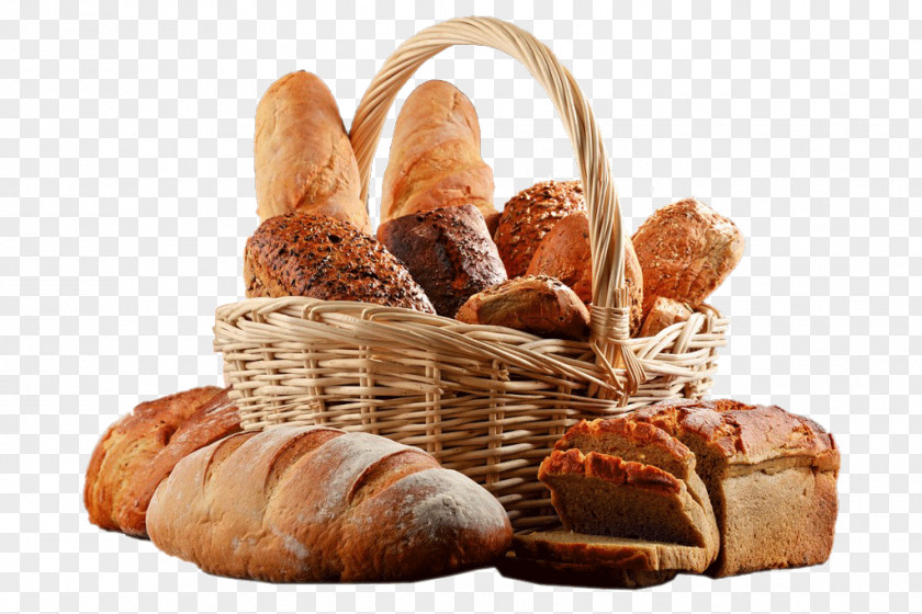 A Basket Of Bread Breakfast PNG