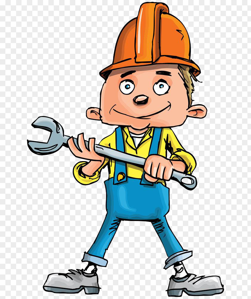 A Worker With Spanner Plumber Plumbing Cartoon Handyman PNG