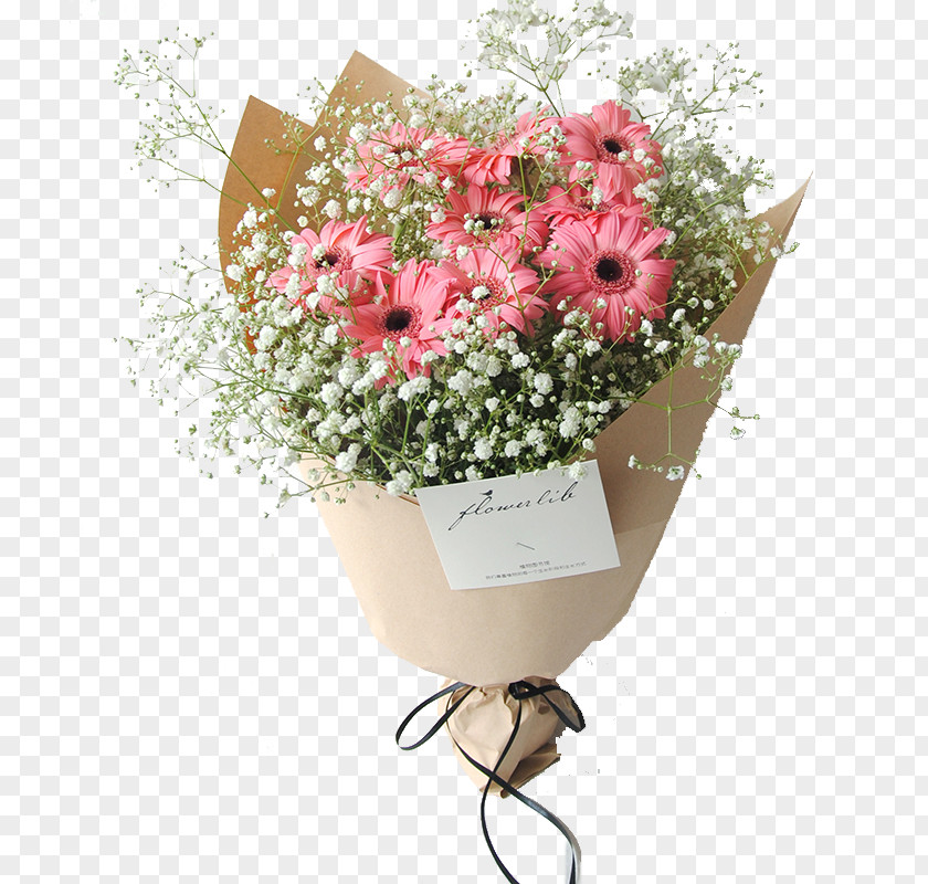 Bouquet Of Pink Mini Kraft Wrap Nosegay Wedding Flower Poster Gift PNG