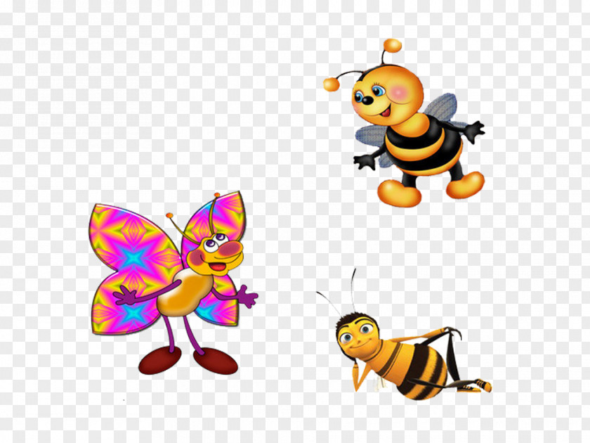 Cute Little Cartoon Bee Honey PNG