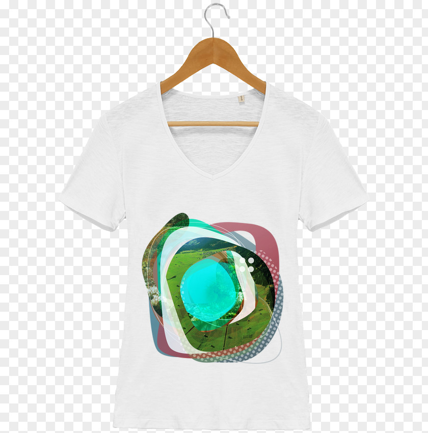 White Abstract T-shirt Collar Woman Neckline PNG