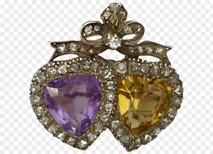 Amethyst Gemstone Jewellery Brooch Clothing Accessories PNG