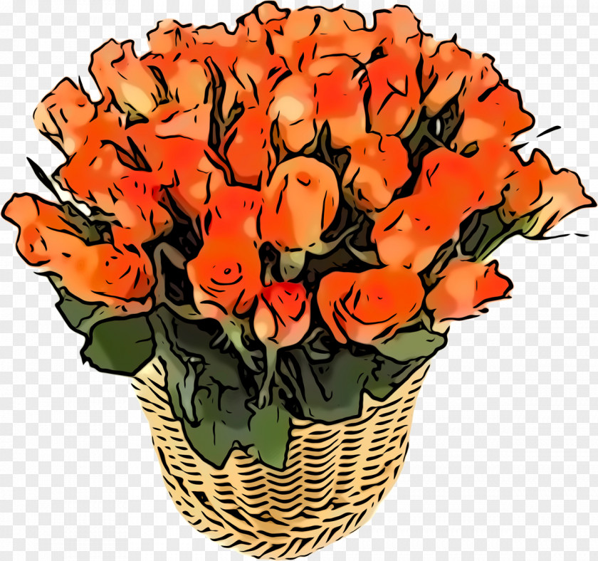 Herbaceous Plant Rose Orange PNG