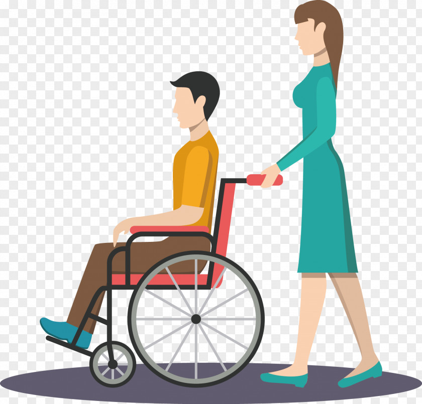 Push The Wheelchair Patient Nursing Clip Art PNG