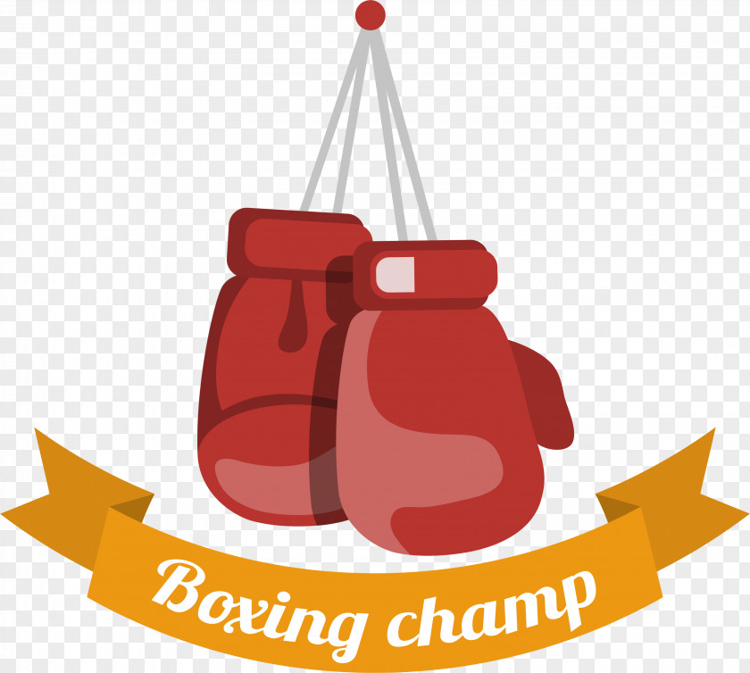 Red Boxing Glove Label PNG