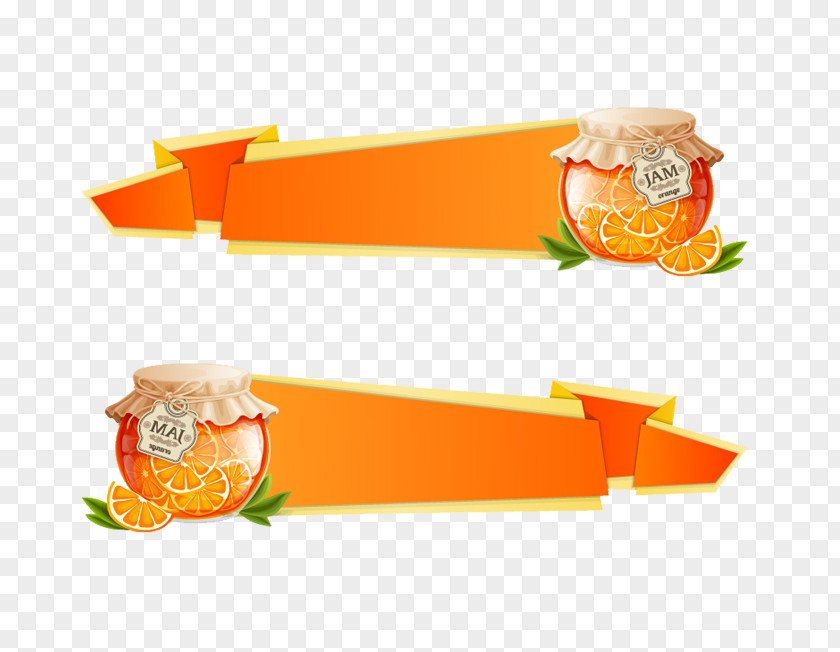 Orange Ribbon Pattern Royalty-free Fruit Preserves Web Banner Illustration PNG
