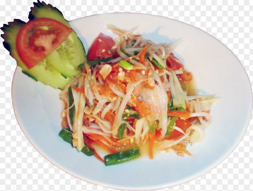 Papayasalat Green Papaya Salad Thai Cuisine Pad Vegetarian Korean PNG