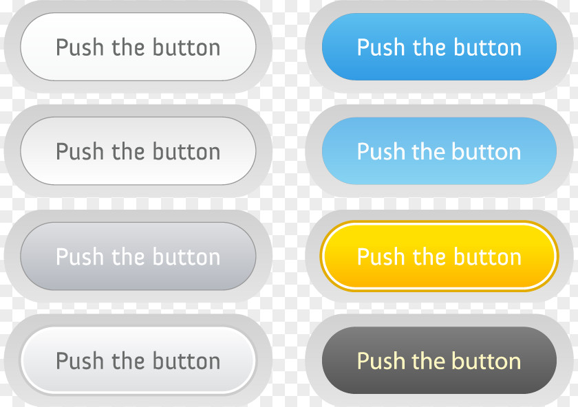 Vector UI Buttons Collection Different States Button User Interface Designer PNG