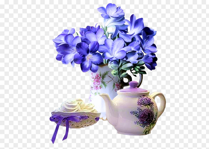 Blue Flower Vase To Pull The Kettle Material Free Flowerpot PNG