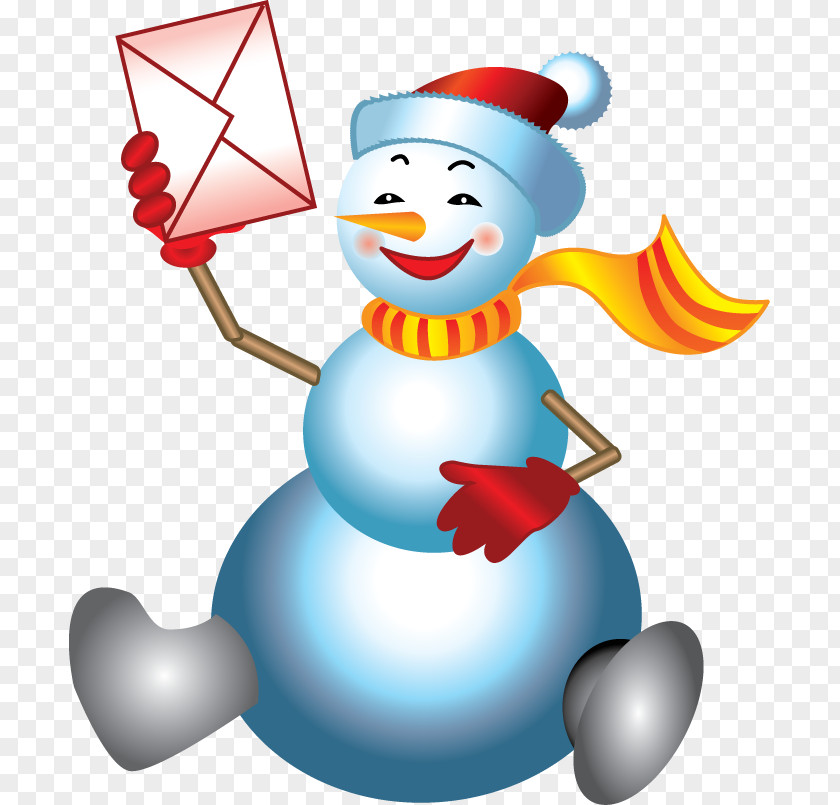 Winter Cartoon Snowman Decoupage Clip Art PNG