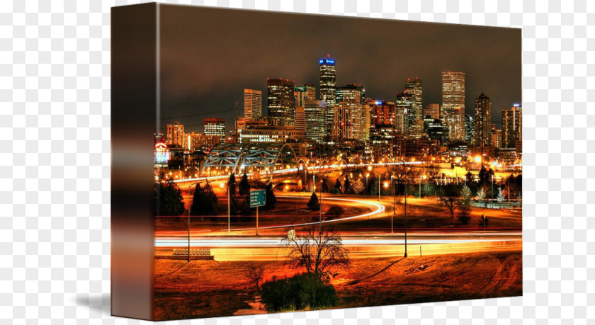 Denver Skyline Gallery Wrap Cityscape Art PNG