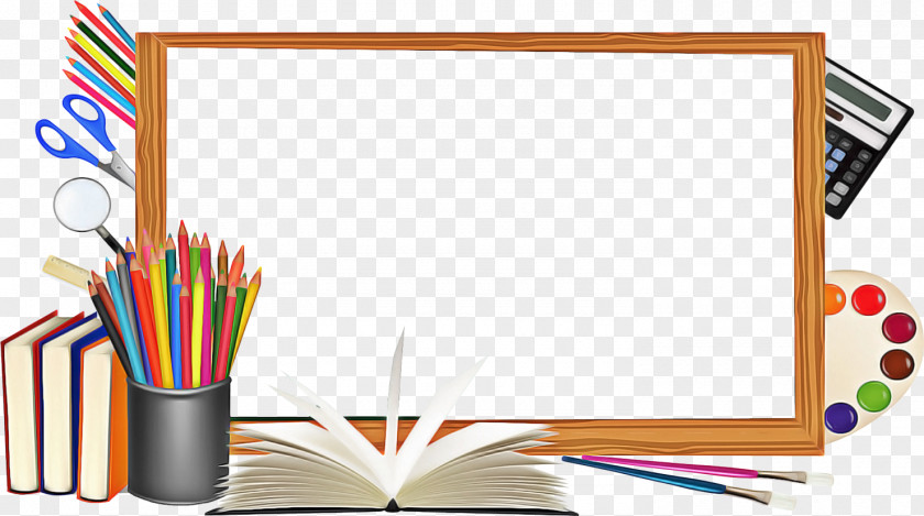 Picture Frame Stationery School Board Background PNG