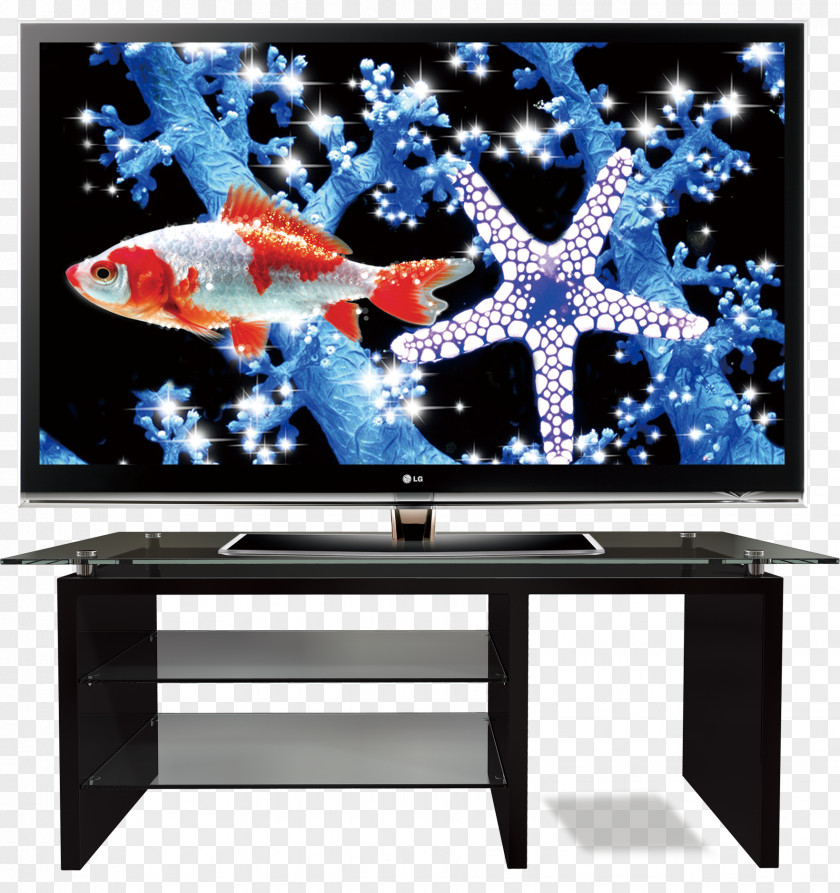 TV And The Table Where Is Placed LG Electronics Television Set Corp LED-backlit LCD PNG