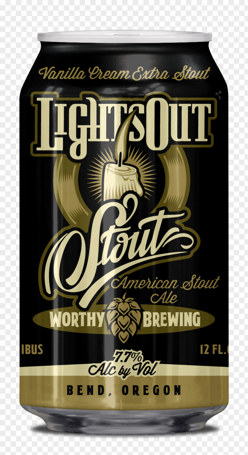 Lights Out Beer Worthy Brewing Company Brewery Tin Can PNG