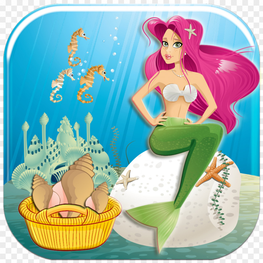 Seahorse Mermaid Dollhouse Cartoon PNG