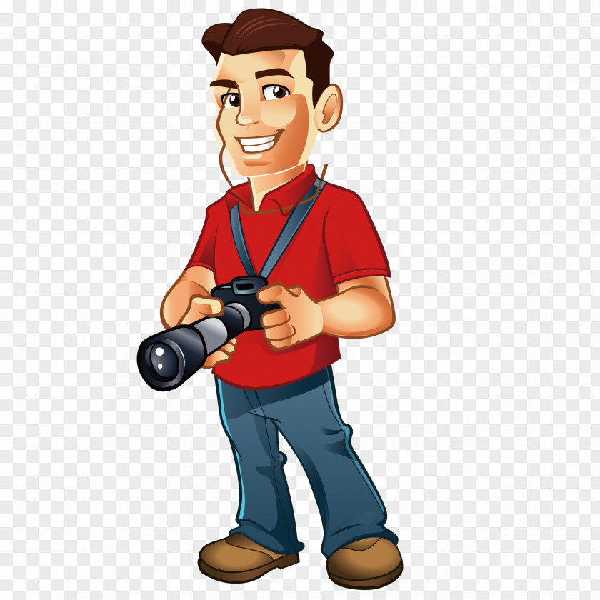 Cartoon Man Material Photographer Photography Clip Art PNG