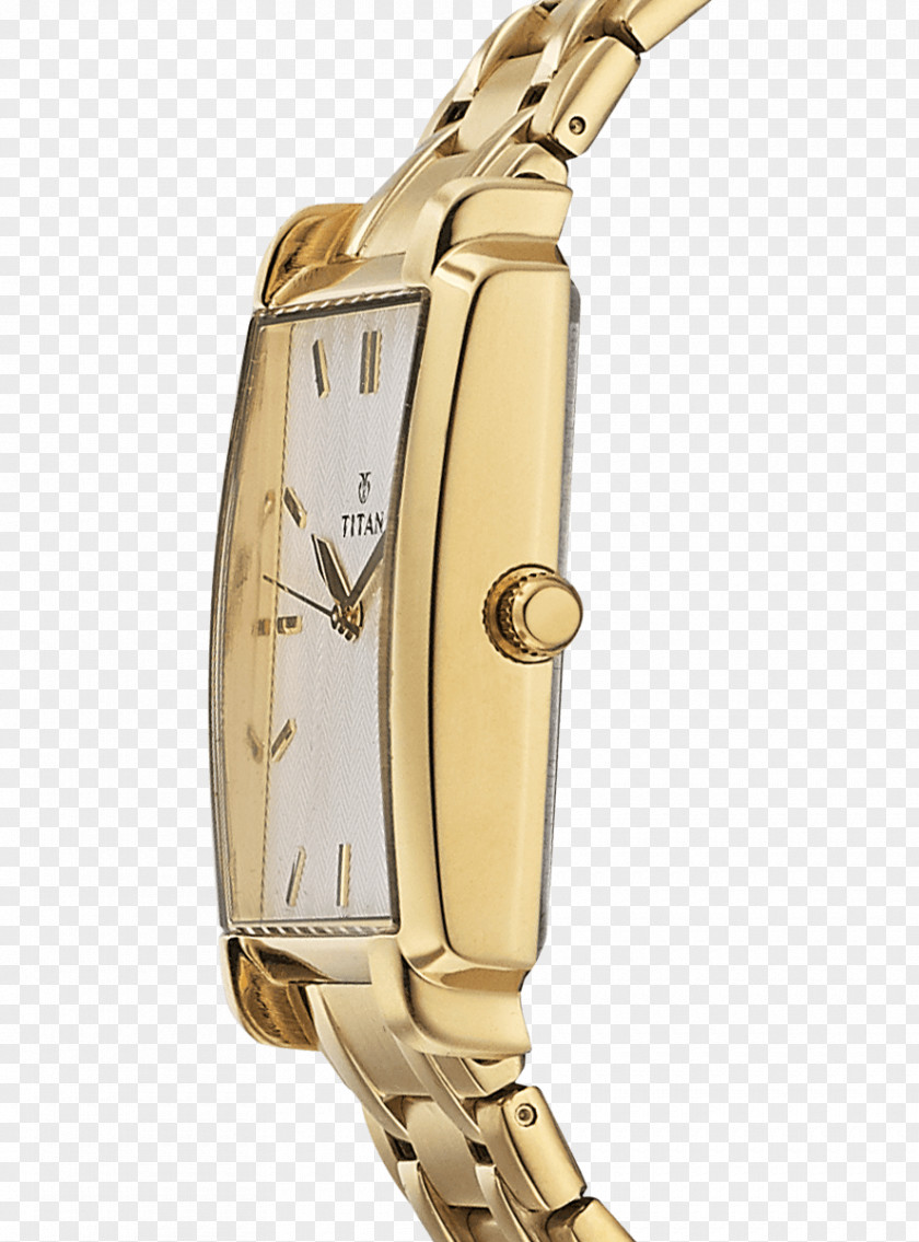 Clock Titan Company Metal Watch Strap Platinum PNG